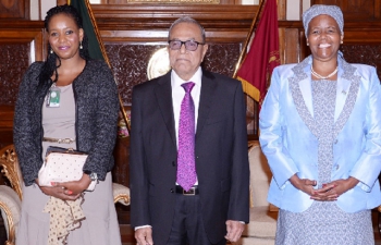 H.E Motsumi and her Second Secretary Ms. Morati Kelly Molelekeng   with His Excellency Mr. MD.Abdul Hamid